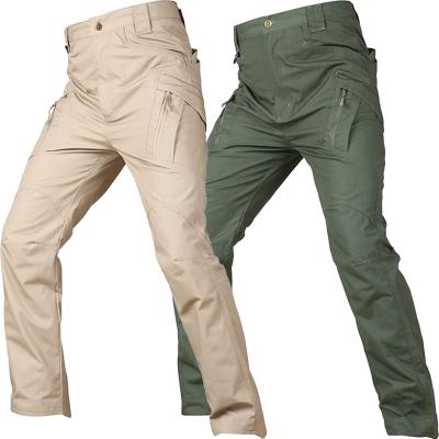 China Ripstop Mens Cotton Multi-pockets Khaki Mechanic Cargo Work Pants With Knee Pads for sale