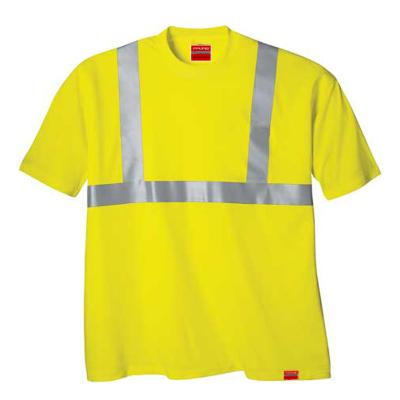 China High Vis Mens ANSI Visibility Shorts Sleeve High Traffic T-Shirt for sale