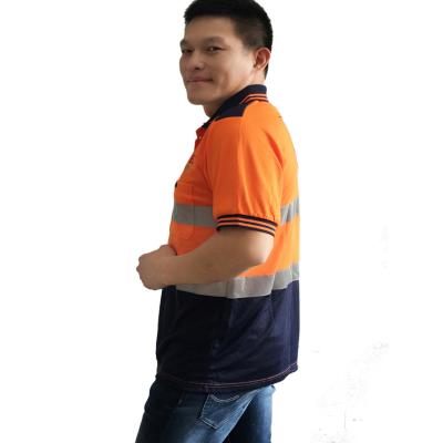 China Safety Breathable Shorts Sleeved Good Quality Visibility Two Tone Tops Men's Reflective Workwear for sale