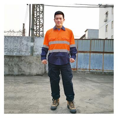 China Hi Vis Workwear Breathable Work Uniform Shirt with Reflective Tape for sale