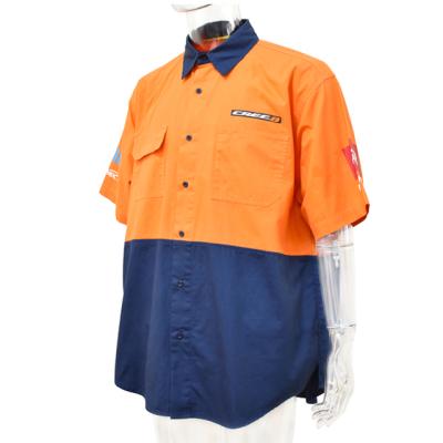 China Safety Anti-Shrink Short Sleeve Two Colors Men's Uniform Reflective Tape Shirt for sale