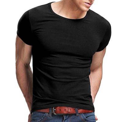 China Fashion 100%cotton Solid Color Anti-pilling Round Neck Male Short Sleeve T-Shirt for sale