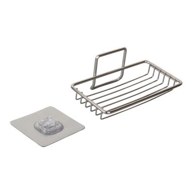 China Sustainable Self Adhesive Soap Dish Stainless Steel Bathroom Rack Stainless Steel Soap Holder for sale