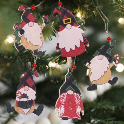 China Christmas Decoration New Year 2022 Wooden Hanging 2D Christmas Ornament 3D Pendants Star Christmas Tree Bell Christmas Decorations For Kids Home Gift for sale