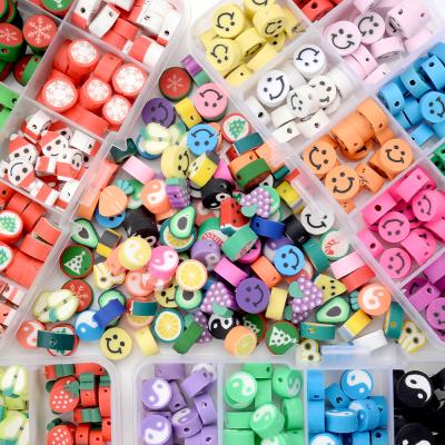 China 150Pcs/Box Ceramic Polymer Clay Beads Set Charm Spacer Bead Accessories Set for Name Bracelets Jewelry Making and Craft Supplies for sale