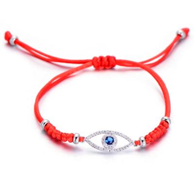 China Lucky Snake Knot Red String Brass Braiding Bracelets For Women Jewelry Fashion Eye Bracelet CZ Zircon Stones In Border for sale