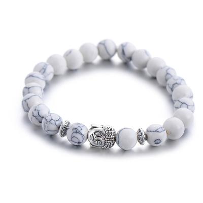 China Natural Charm Bracelet Classic Stone Buddha Charm Bracelet For Women Chic Silver Color Elephant Beads Bracelets Fashion Men Jewelry for sale