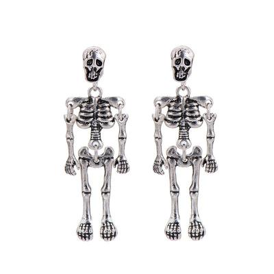 China Wholesale Hot Punk Women Antique Vintage Jewelry Biker Stud Earrings Skeleton Fashion Stud Earrings Punk Gift for sale