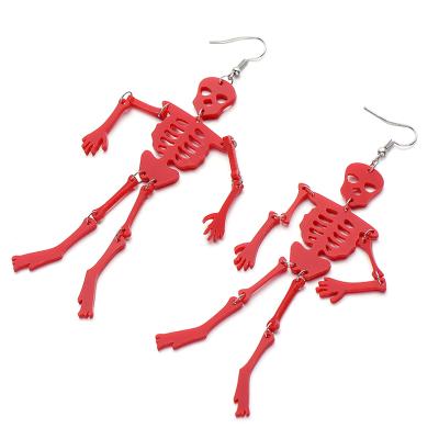 China Drop Newest Halloween Drop Earring 2019 Punk Style Acrylic Drop Earrings On Hot Sale Multicolor Skeleton Earring Funny Design Women Long for sale