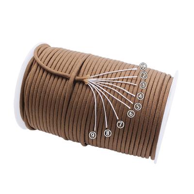 China Multicolor Polyester Durable 4mm Core 9Strands 550 Paracord Coil Survival Rope for sale