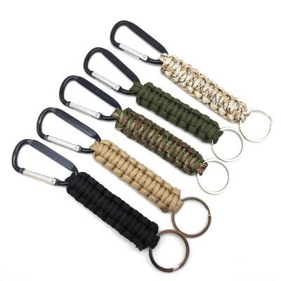 China Outdoor Camping Increasing Outdoor Military Grade Survival Quick Release Paracord Travel Service Key Chain With Carabiner for sale