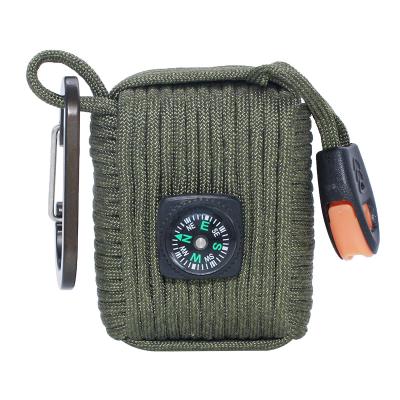 China Outdoor Survival Fishing Increasing Outdoor Survival Gear Rescue Paracord Grenade Kit With Whistle for sale