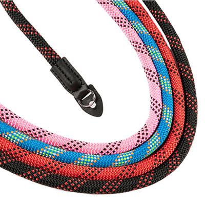 China Custom DSLR Nylon Leather Patch Hiking Outdoor Climbing Rope Camera Strap for sale