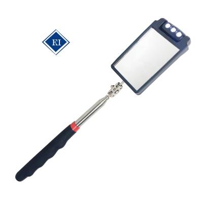 China 201 stainless steel and PVC handle hot sale car sounding mirror / telescopic sounding mirror with 3 LED light for sale