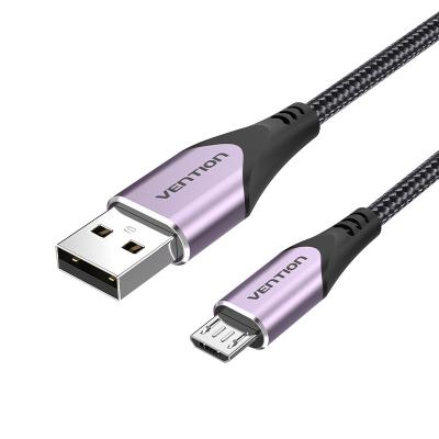 China Mobile Phone COAVF 1m Purple Nylon Braided Micro Data Cable USB 2.0 Type A USB To Micro B Data Cable for sale