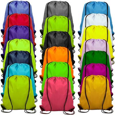 China High quality eco-friendly colorful waterproof durable drawstring bag of 210d polyester for outdoor for sale