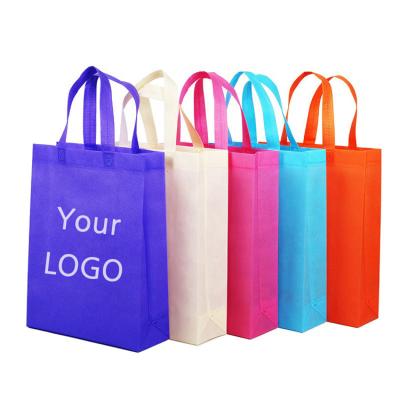 China Custom Logo Handled Printing Waterproof Colorful Reusable Nonwoven Shopping Bags For Supermarkets for sale