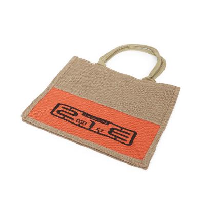 China Hessian Beach Hessian Handled Tote Bag With Handle Promotional Hemp Jute Grocery Burlap for sale