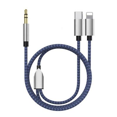 China Multifunctional 8pin Type-C 2 in-1 Audio Cable 3.5mmAUX Earphone Conversion Cable for sale