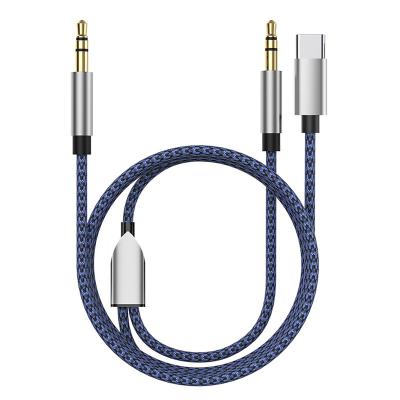 China Car 3.5mmType-C interface 2 in 1 audio cable 2 audio AUX audio cable. cable 1 for android for sale