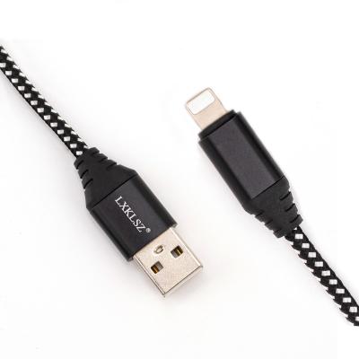 China Black And White Braided Cable USB Charger Fast Charging Mobile Wire Cable For Apple Usb Data Cable For iPhone for sale