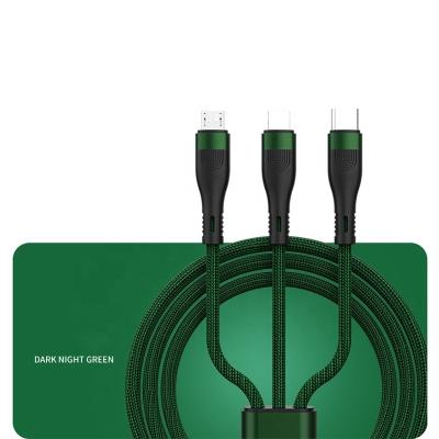 China 66W Multi Function Data Transfer Cable 3 IN1 Data Cable Super Fast Charging Apply to Type-C Huawei Xiaomi Apple Android Charging Cable for sale