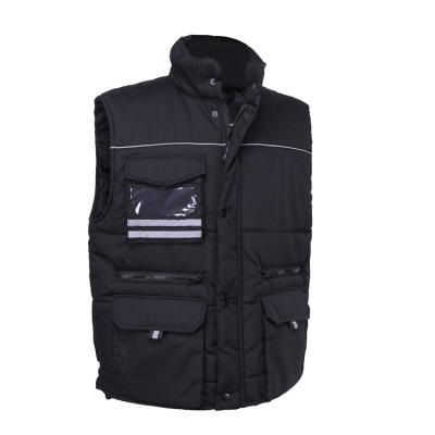 China 2021 New Style Men's Winter Outdoor Vest Sleeveless Vest With Black Printed Work Service Vest for sale