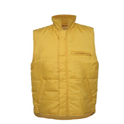 China Winter Anti-pilling Yellow Cargo Padding Waterproof Vest Polyester Sleeveless Vest Men for sale