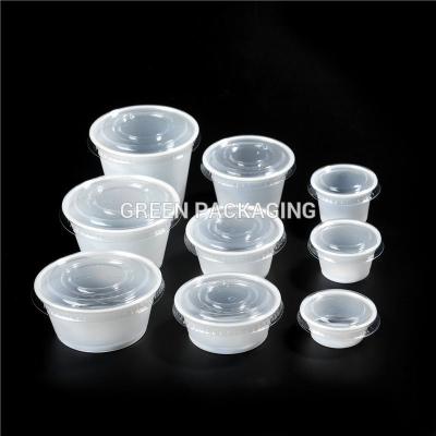 China 2oz PS single wall white plastic cups/plastic jelly cup with lid, sauce party cup with disposable lid for sale