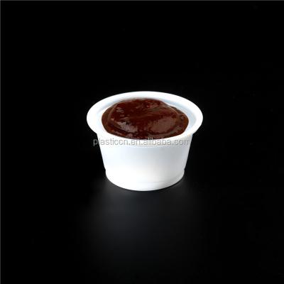 China 30ML Disposable Plastic White Party Measuring Cup Medicine Jar Mini Take Away Sauce Cup /Disposable for sale