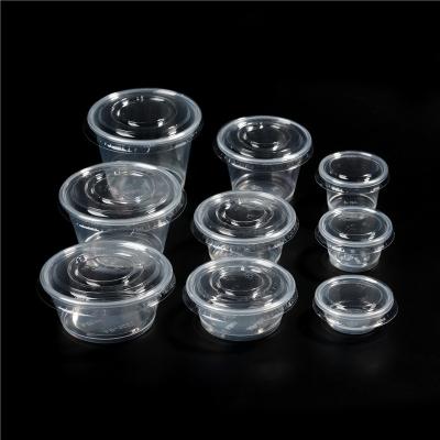 China Single Wall 2oz, 60ml, PP/PS Disposable Puff Cups With Lids, Tasting Party Cup for sale