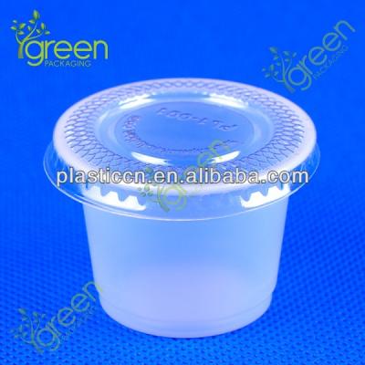 China Large 16oz Deli Dessert Container Sauce Party Cup Single Wall Clear Plastic Round Soufflé Cups for sale