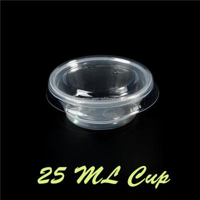 China 30ml pp small single wall clear plastic seasoning cups with lid party cup sauce container china supplier for sale