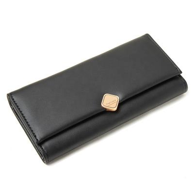 China New 2022 fashion classic ladies wallet hot wholesale waterproof stain bag Korean PU leather wallet along for sale