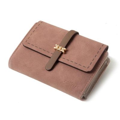 China Water Proof Hopper Leather 2022 New Mid And Long Pinch Frosted Retro Buckle Grabs Large Capacity Women Wallets for sale