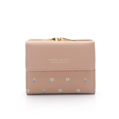 China Korean Leather Lightweight Short Student Girls Coin Waterproof Hot Sale Ladies PU Wallet Purses for sale