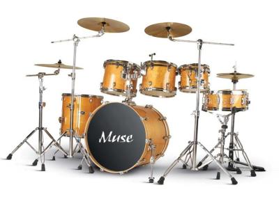 China Muse / Blank Lacquered Wooden 6 Piece Yellow Adult Drum Set Pro - level for sale