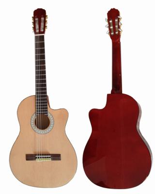 China Cutaway 39 inch 6 String Wood Classical Guitar Solid Spruce Top Guitar CG3920C for sale