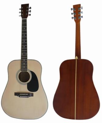 China White / Natural Sapele Plywood 6 String Acoustic Guitar 41 Inch AF4120-B for sale