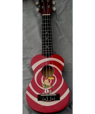 China Red / Yellow Rosewood Bridge 21 inch Hawaii Guitar Ukulele Lollipop Shape for sale