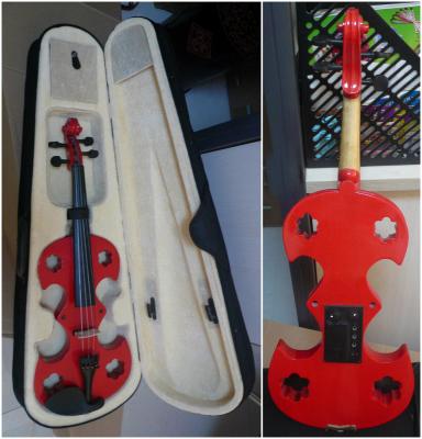 China Red Adult Full Size Solid Basswood Electric Violins With Ebonized Fingerboard for sale