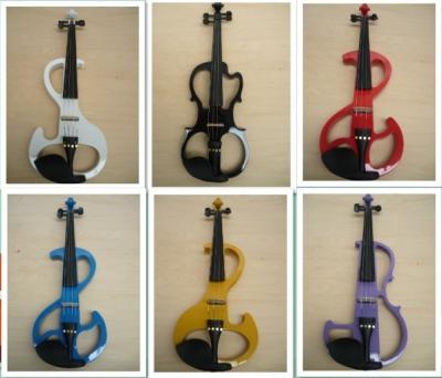 China White / Black Silent 4/4 Solid Wood Electric Violins With Ebonized Fingerboard for sale