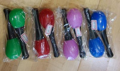 China Plastic Kids Musical Instrument Cute Colored Orff Plastic Maracas for sale