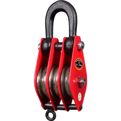 China Hot Selling 100ton Three Wheels Lifting Hook Snatch Lifting Pulley Blocks For Sale for sale