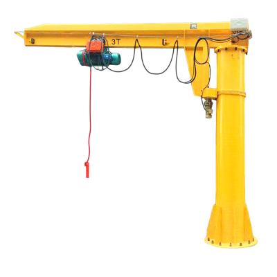 China Free Standing Gantry Crane New Design 5T Floor Column Industrial Portable Jib Crane With Wire Rope Hoist for sale