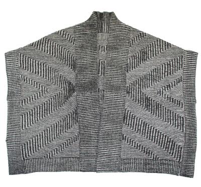 China PLUS SIZE ANTI-PILLING JACQUARD PATTERN GEOMETRIC SHAWL for sale