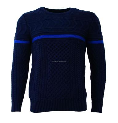 China anti-pilling MEN'S VINTAGE CABLE JACQUARD CONTRAST COLOR MULTI SWEATER SWEATER for sale