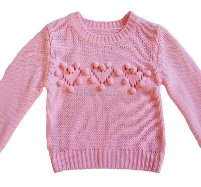 China Cute pink anti-pilling, 3d small lvoely balls, sweater, girl's sweater for sale