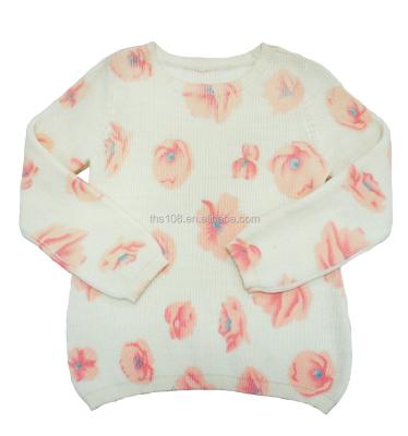 China Design reactive chi'dren flower print anti-pilling pullover sweater for sale