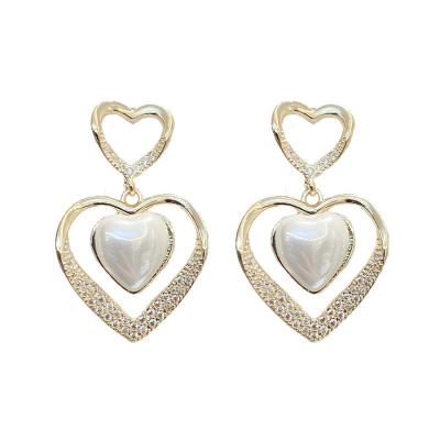 China Wholesale FASHIONABLE Jewelry Women's Earings Korean Cute Heart Style Earrings for sale